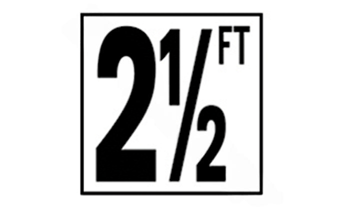 NPT DM52-2025 5-inch Non-Skid 2.5 FT Depth Marker for pool safety