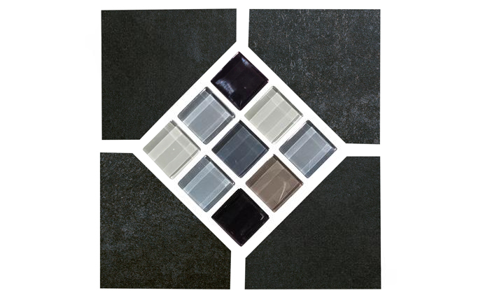 NPT Elements Stone Look Tile in Black Deco for pool waterline