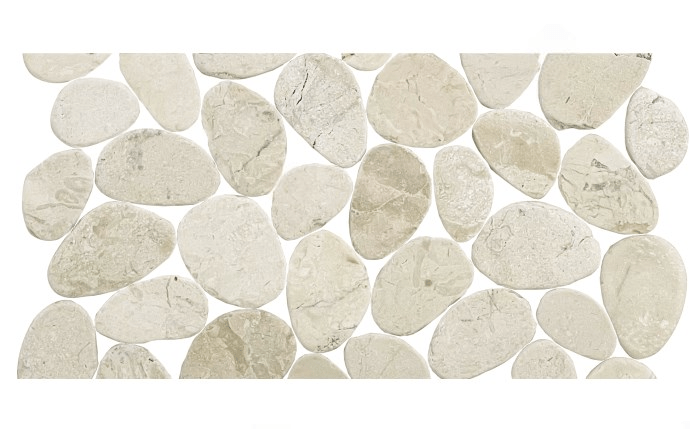 NPT 6" x 11 3/4" River Rocks Cobble Pebble Waterline Tile Beige RVK - BEIGE BDR - AquaDoc