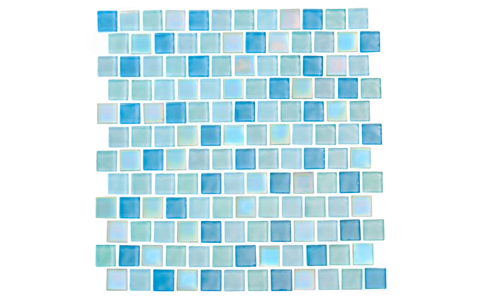 NPT 1" x 1" Seascape Tile Seafoam - Glass Mosaic for Pools and Backsplashes