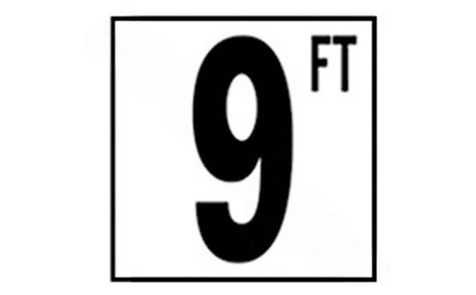 Clear view of the 5" smooth 9 FT depth marker