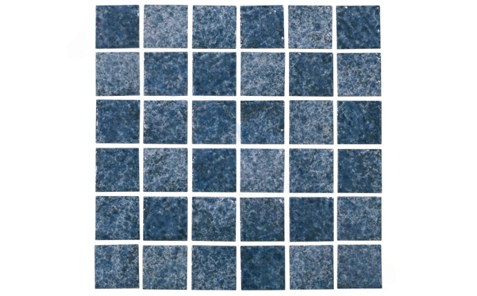 Close-up of NPT INK-BLUE2X2 Inaka light and medium blue glossy pool tiles