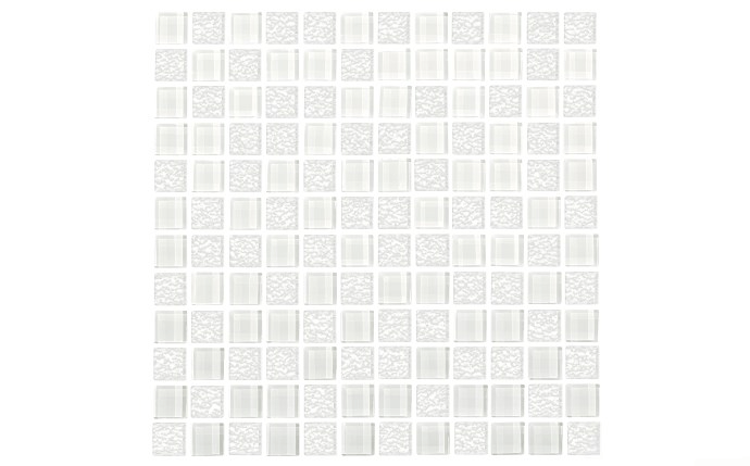 NPT 1" x 1" Iridescent Glass Tile White SNR - WHITE - AquaDoc