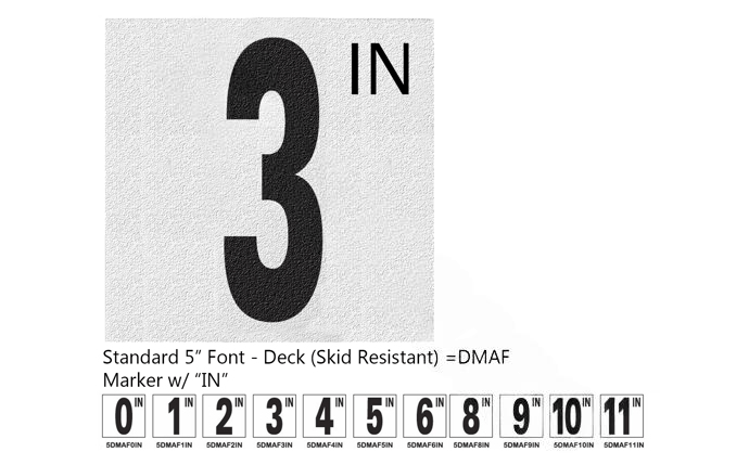NPT 5" Non - Skid 6 IN AB FP Depth Marker 5DMAF6IN - AquaDoc