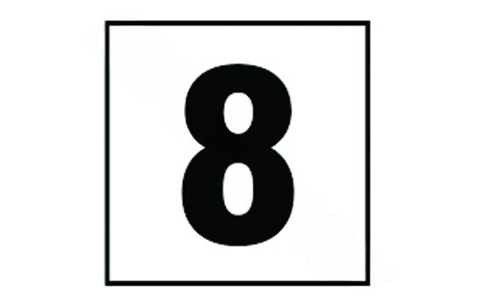 Front view of NPT DM42-1080 4" Non-Skid 8 Depth Marker