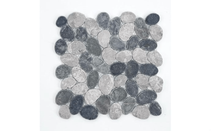 NPT 6" x 11 3/4" River Rocks Cobble Pebble Waterline Tile Mixed Grey RVK - MIXED GRAY BDR - AquaDoc