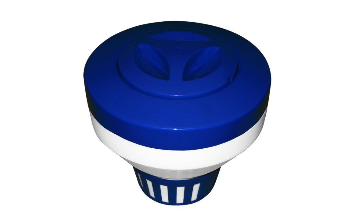 PoolStyle PS2065 Blue/White Floating Dispenser for 3" Tabs 12 per Case - AquaDoc