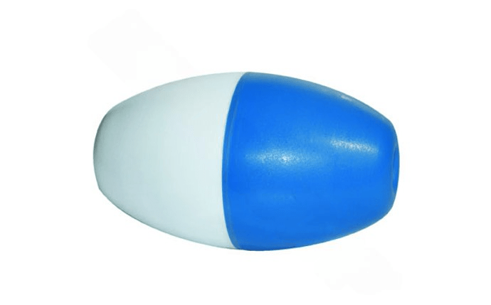 PoolStyle PS688 5" x 9" Blue and White Large Oval Rope Float - AquaDoc