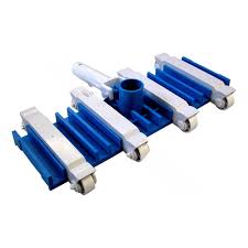 Front view of PoolStyle 14-inch pool vacuum head with ABS handle