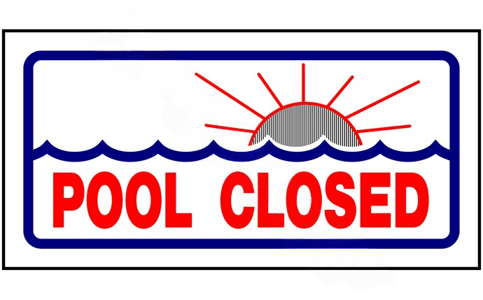 PoolStyle PS230 12" x 6" Horizontal POOL CLOSED Sign - AquaDoc
