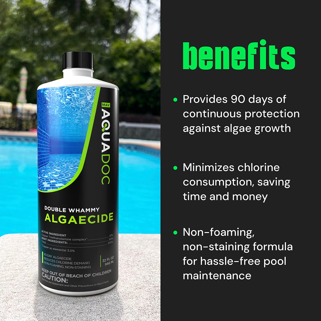 Professional-Grade Results: Keep your pool crystal clear with AquaDoc's USA-made algaecide.