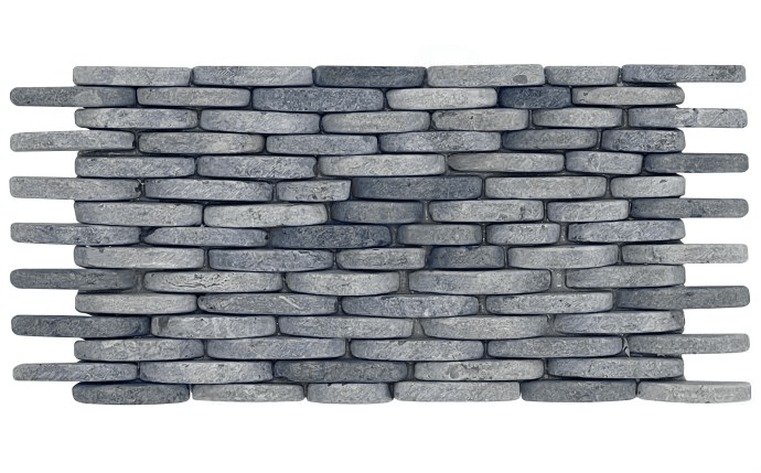 NPT 5 - 7/8" x 11 - 5/8" Mosaic Border Natural Stone Tile Smoky Stacked RVK - SMOKY STK - AquaDoc