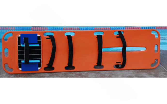 C.J. Aquatics 78" x 20" Polyethylene Rescue 6 Spine Board Package PR6 - F - AquaDoc