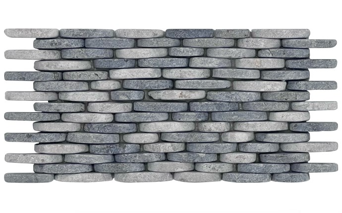 NPT River Rocks Tile Mixed Stacked Gray mosaic tile for pools and spas