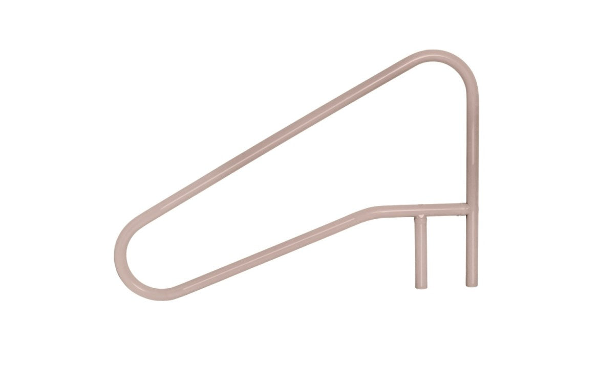 54" x 32" Taupe 3-Bend Cross-Braced Return-to-Deck Slope in Water Handrail