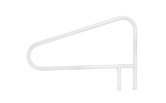 52" x 32" White 3-Bend Cross-Braced Return-to-Deck Bend Above Water Handrail