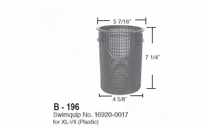 Super-Pro Swimquip XL-VII Pump Strainer Basket B-196