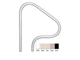 Saftron P-326-RTD-W 26" White 3-Bend Return-to-Deck Handrail