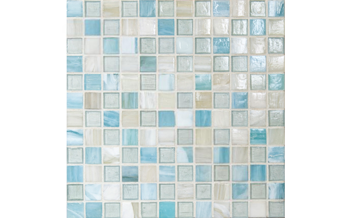Santorini Argent Blue Glass Mosaic Tile for Pools
