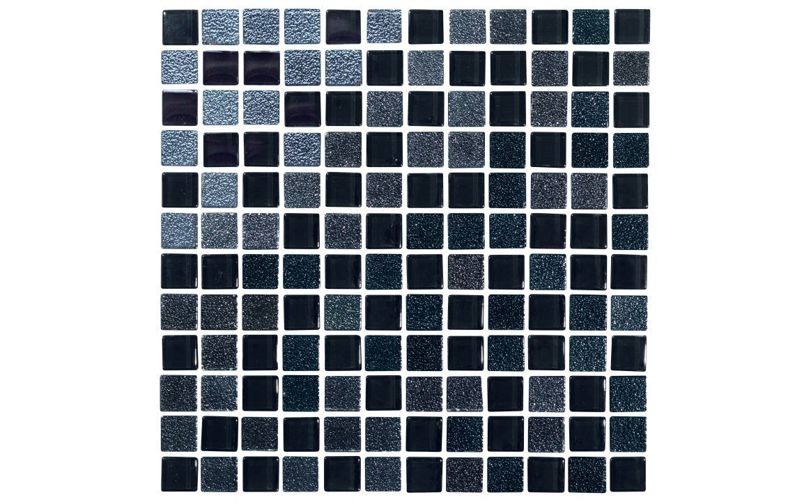 NPT SNR - BLACK 1" x 1" Iridescent Glass Tile Black - AquaDoc