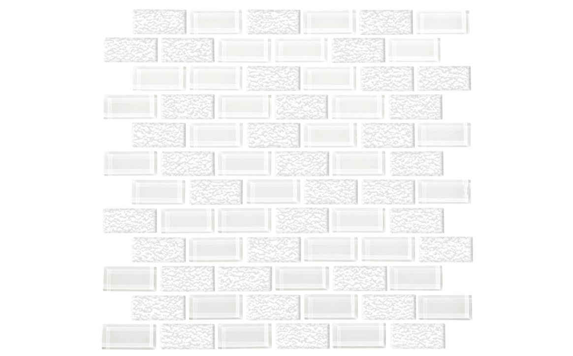 NPT SNR - WHITE1X2 1" x 2" Iridescent Glass Tile White - AquaDoc
