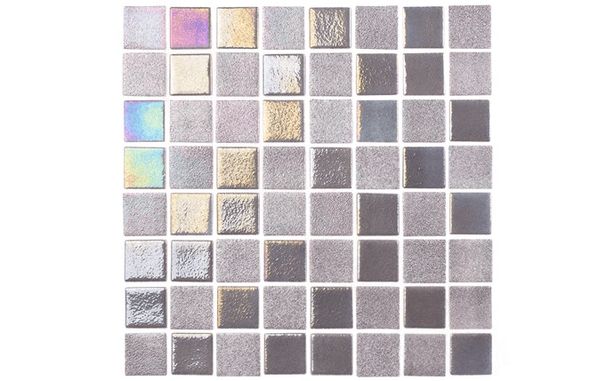 NPT OPL - GREY 1 1/2" x 1 1/2" Opal Steel Gray Pool Tile - AquaDoc
