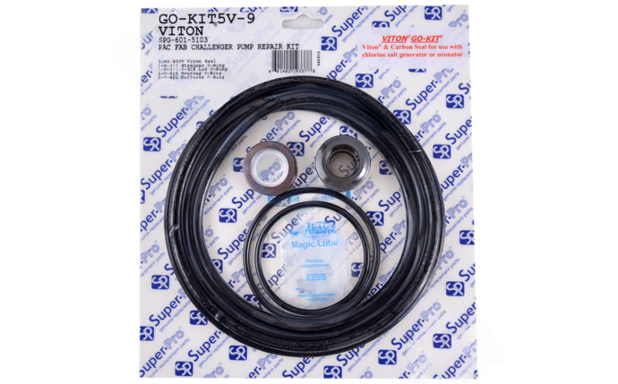 Super-Pro GO-KIT5V-9 Pac-Fab Challenger Pump Seal Kit with Viton parts for saltwater pools