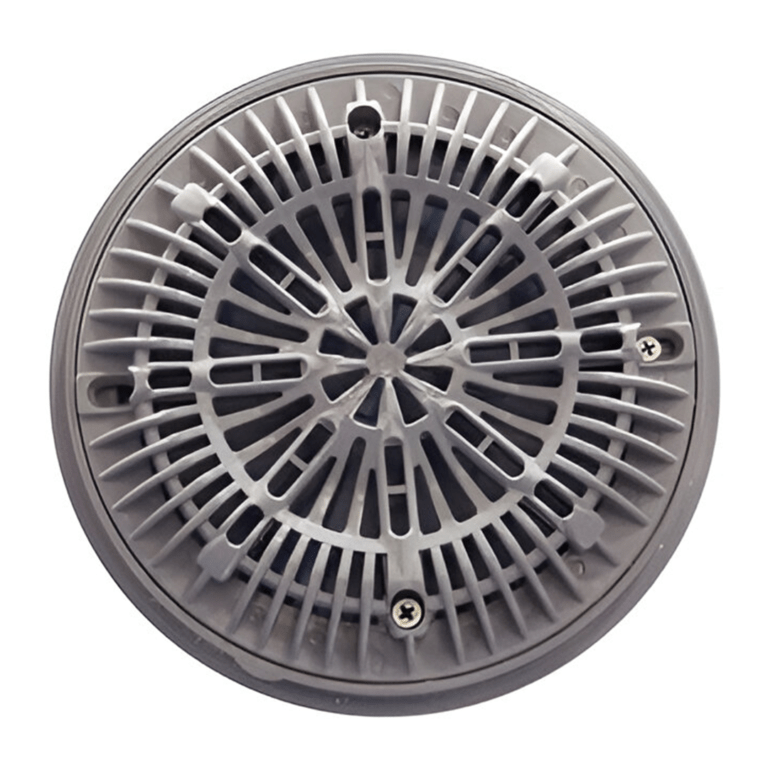 SUPER - PRO 8" Round Gray Anti - Vortex Main Drain Flat Frame and Grate - AquaDoc