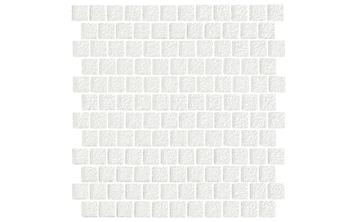 Poolside White Tile Detail - NPT raised glass tile installed near pool edge