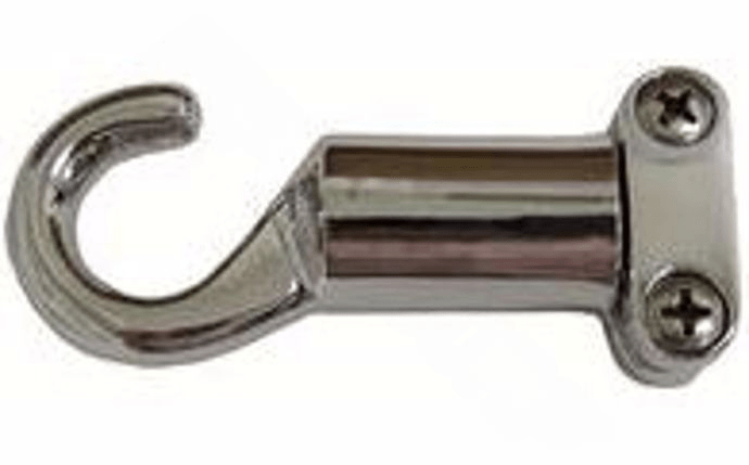 American Granby AGHP52 Cleat Style Chrome Plated Brass Hook for 3/8” and 1/2” Rope with SS Screws - AquaDoc