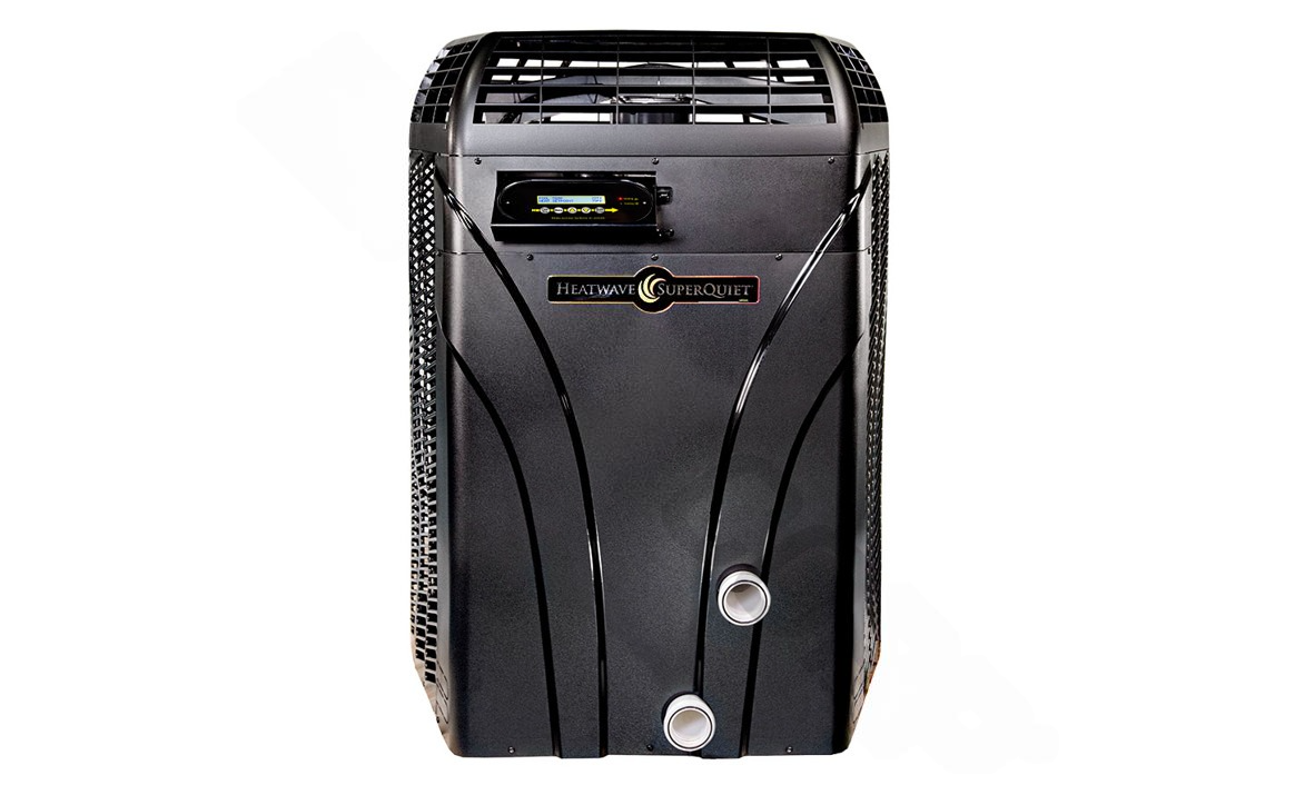 Front view of AquaCal SQ225AHDSBPB pool heat pump