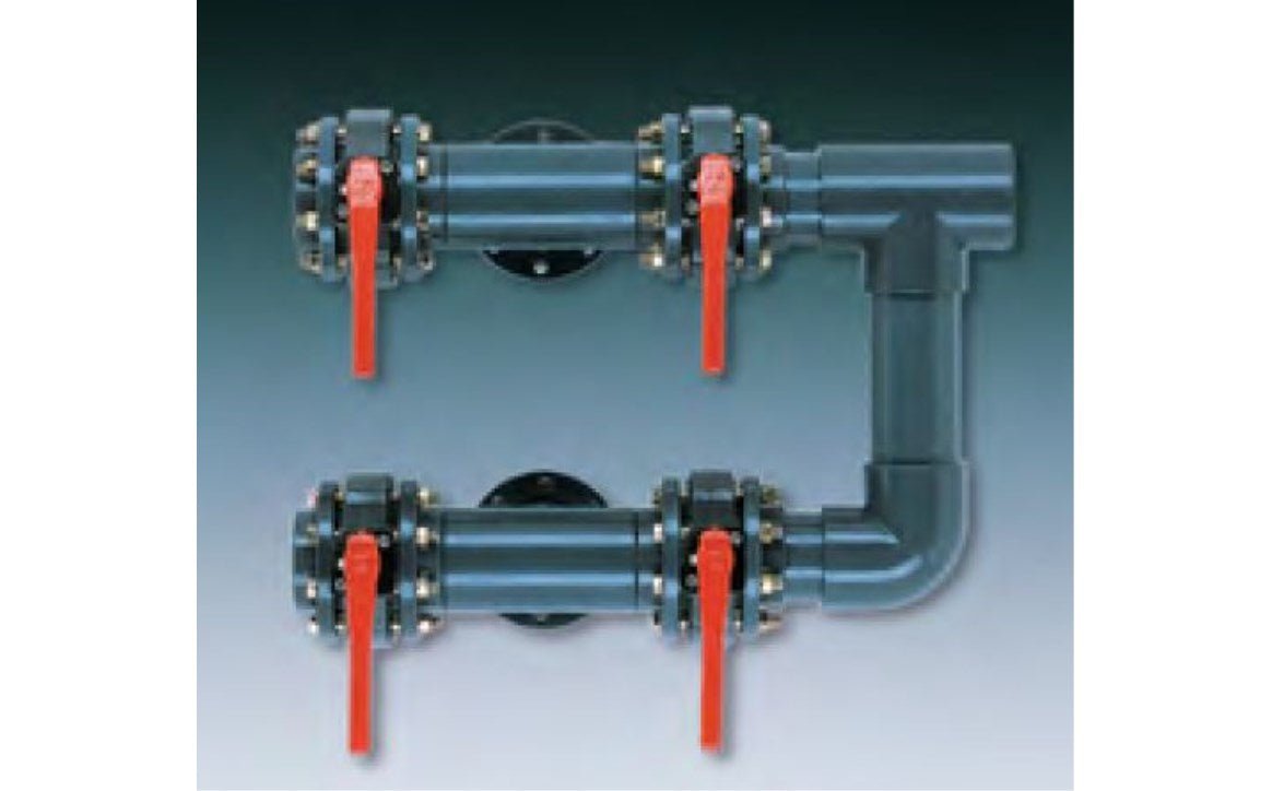 AstralPool 20984 4 Valve Horizontal Filter Manifold for 42" Filter with 6" Connections - AquaDoc