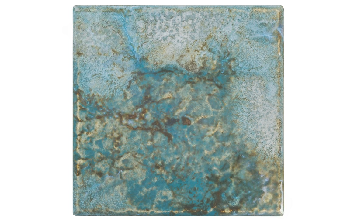Baroque Turquoise tile installed around a spa