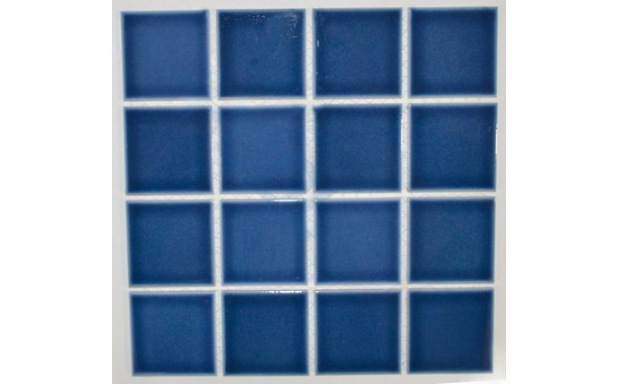 Caribbean Blue tile used in a pool wall installation