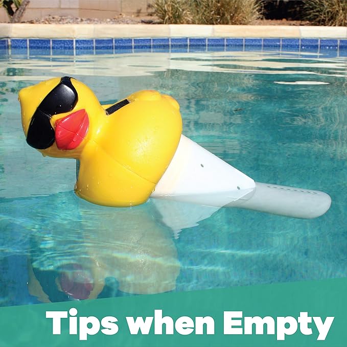 Adjustable chlorine dispenser with large tablet capacity.