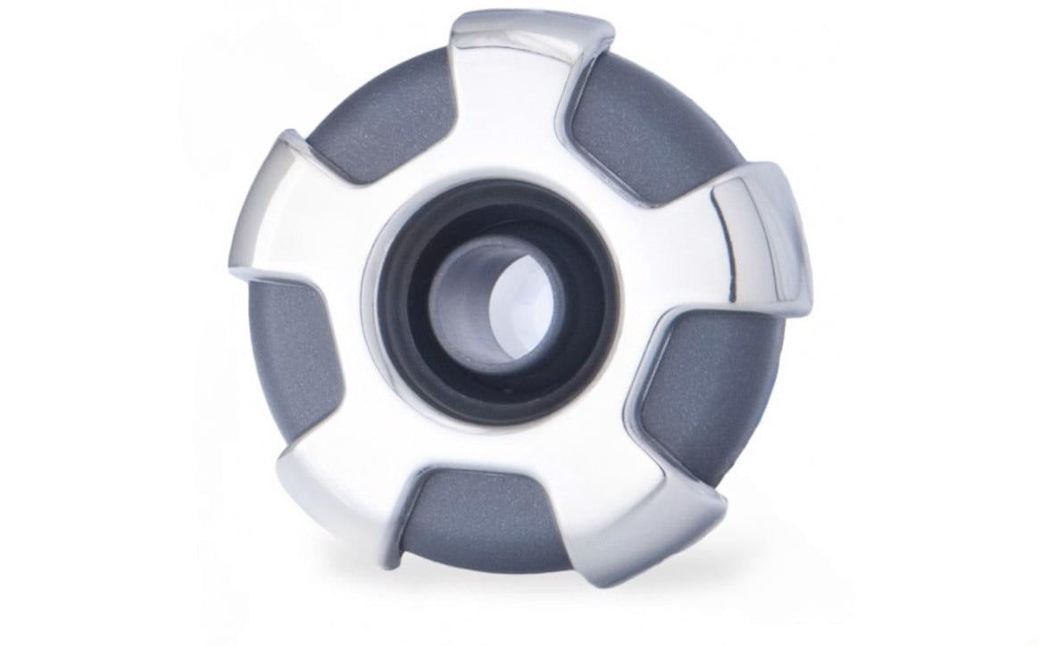 Front view of CMP 2.25" stainless steel spa jet internal