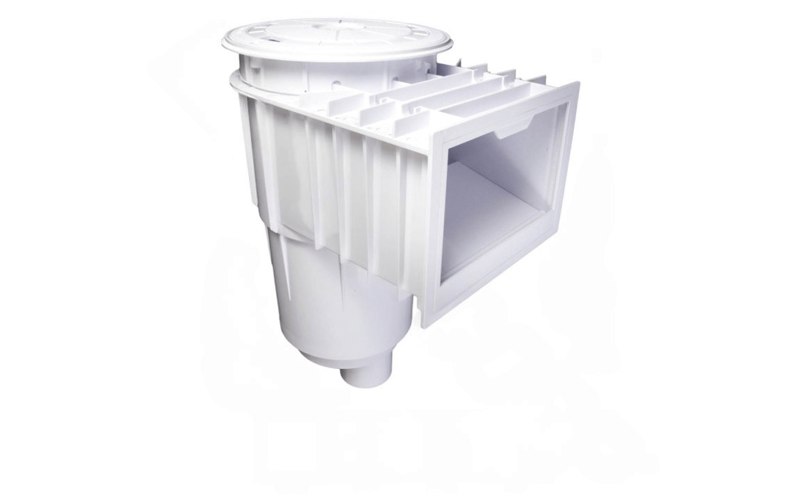 CMP 25160 - 011 - 101 2" Socket x 2 - 1/2" Spigot Gray Dual Port Regular Mouth Skimmer with Square Cover - AquaDoc
