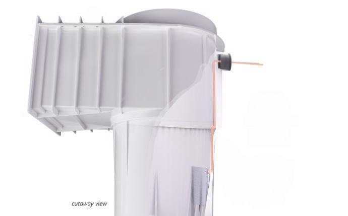 CMP 25160 - 510 - 000 2" Spigot x 2.5" Spigot White Pool Defender® Regular Mouth Water Bonded Skimmer - AquaDoc