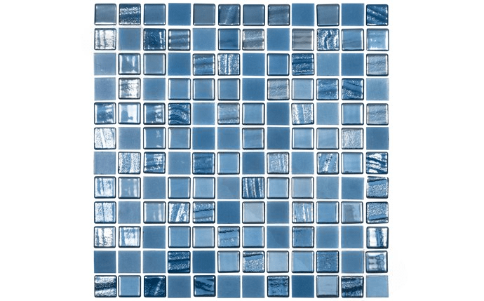 NPT SGA - COBALTO 10.75 SqFt 1" x 1" Cobalto Sea Glass Blend Tile - AquaDoc