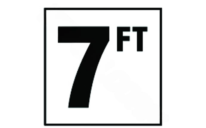 DM41 - 2070 6" x 6" 7 Standard Numbers with FT Smooth Tile Depth Marker - AquaDoc