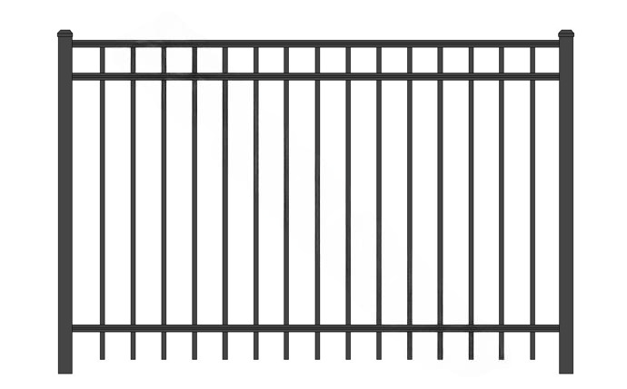 DSI 163780TBK 55" x 6' Black Fine Texture Regis Aluminum Fence Panel for 3230 Routed Panel - AquaDoc