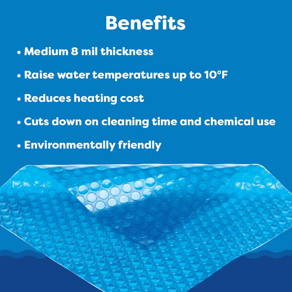 Midwest Canvas 18x36 RECT SOLAR COVER 8 MIL BLUE/SILVER 18X36 RECT 5YR - AquaDoc
