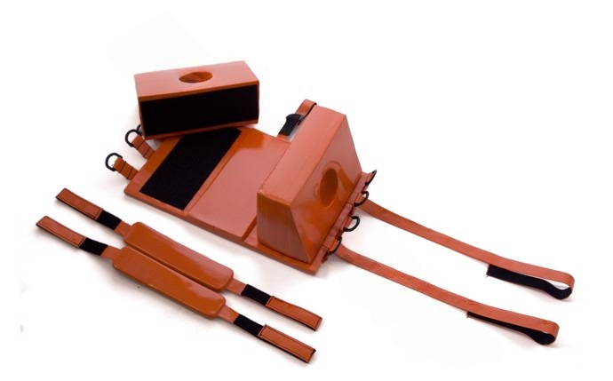 Front view of KEMP USA 10-001-RED Head Immobilizer Set for spineboards