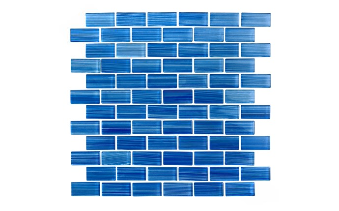 Close-up of Escapade Blue 1x2 pool tile texture