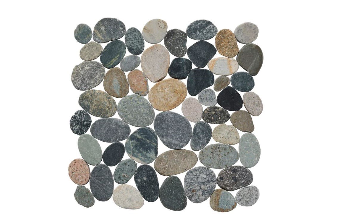 NPT RVK - JAVA 11 3/4" x 11 3/4" River Rocks Pebble Tile Java Grey - AquaDoc