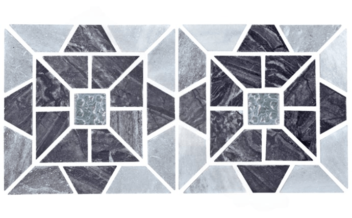 NPT BVQMS9006 Fusion Glass Tile Black Evening Star - AquaDoc