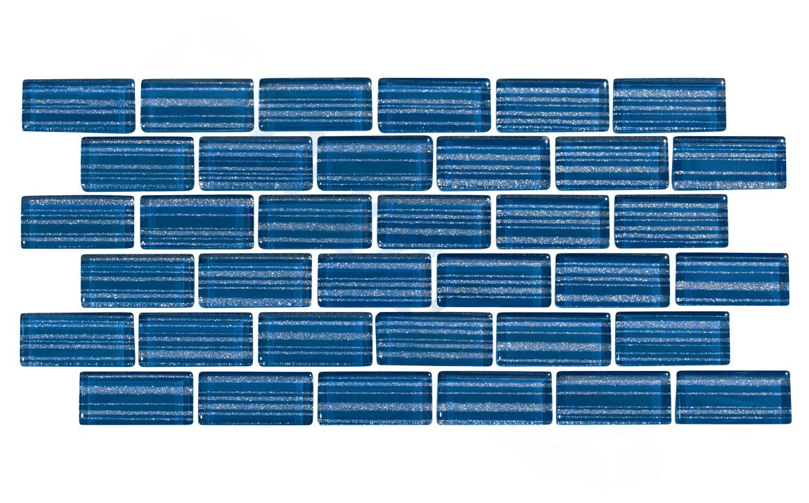 NPT PLL - BLUE 1" x 2" Parallax Blue Pool Tile - AquaDoc