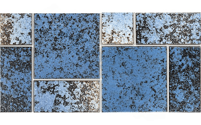 NPT CVKMNR1 Monsoon Random Mosaic Tile Rustic Dark Blue - AquaDoc