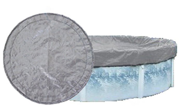 GPC Winter Covers 15' Silver/Black Round Skirted Winter Cover for Above Ground Pool SC15AGS - AquaDoc