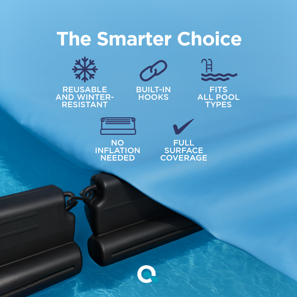 Pool winterizing solution replacing inflatable pillows